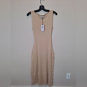 WeWoreWhat Beige Boat Neck Dress Sz S NWT